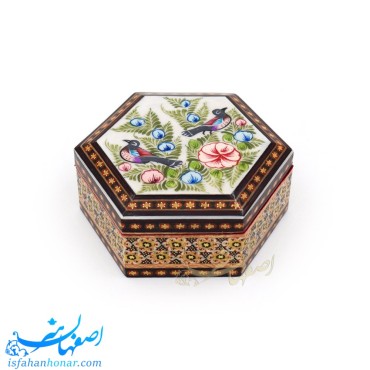 جعبه شش گوش خاتم کاری