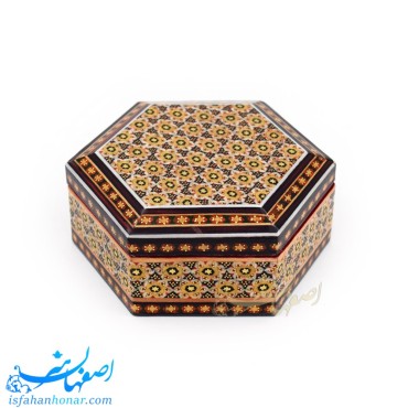 جعبه خاتم کاری شش گوش