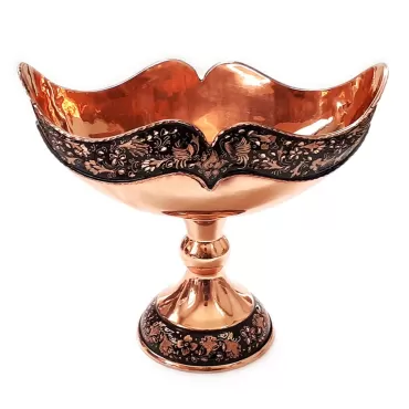 کشکول مسی طرح گل و مرغ